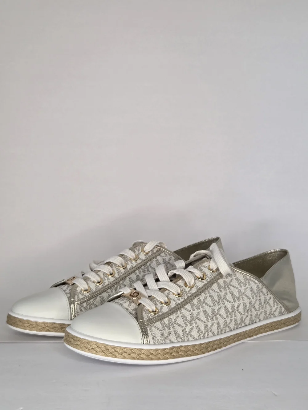 Michael Kors Women's Casual Lace-Up Sneakers in Gold Beige